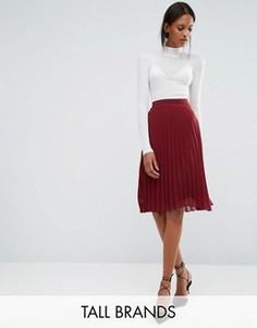 Плиссированная юбка до колен Vero Moda Tall - Розовый