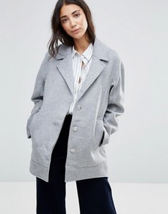 Шерстяное пальто-бушлат Parka London Agda - Серый