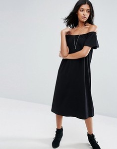 Платье миди на одно плечо ASOS - Черный