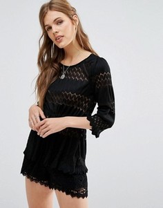 Вязаная футболка Free People Fire Island - Черный