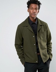 Куртка цвета хаки с добавлением шерсти ASOS - Зеленый