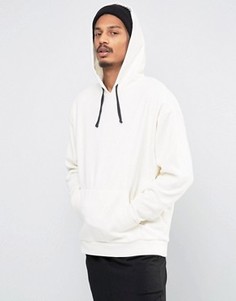 Свободное флисовое худи ASOS - Белый