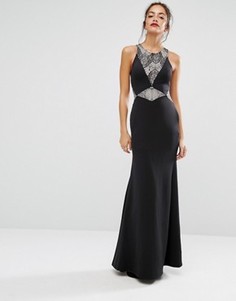 Платье макси с кружевными вставками New Look - Черный