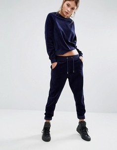 Велюровые спортивные штаны New Look - Темно-синий