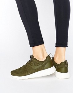 Кроссовки цвета хаки Nike Roshe Premium - Зеленый