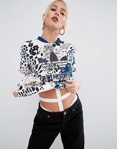 Oversize-футболка с цветочным принтом adidas Originals - Мульти