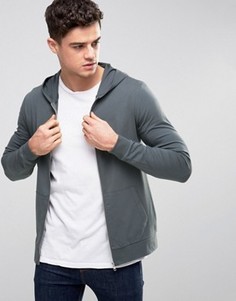 Синее обтягивающее худи на молнии ASOS - Синий