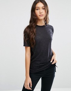 Футболка из льняной смеси ASOS - Черный