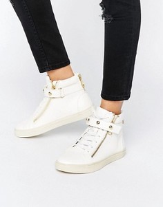 Белые кожаные высокие кроссовки Juicy Couture - Белый