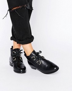Кожаные ботинки со шнуровкой ASOS ANDREA - Черный