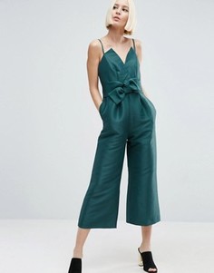 Атласный комбинезон ASOS - Зеленый