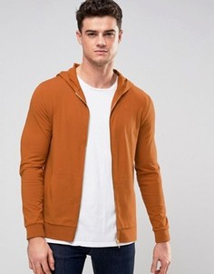 Оранжевый худи на молнии ASOS - Коричневый
