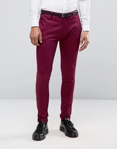 Супероблегающие малиновые брюки ASOS - Фиолетовый
