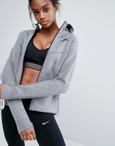 Серый худи на молнии Nike Premium Tf - Серый