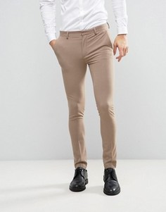 Суперзауженные брюки овсяного цвета ASOS WEDDING - Бежевый