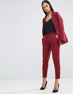 Укороченные креповые брюки-сигареты ASOS - Красный