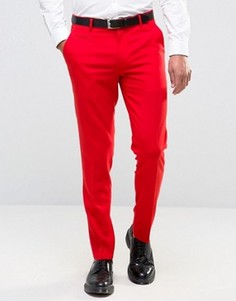Красные зауженные брюки ASOS - Красный