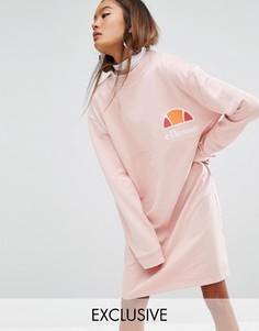 Трикотажное свободное платье с высокой горловиной Ellesse - Розовый