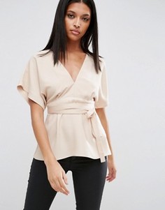 Топ-кимоно с запахом ASOS - Красный