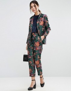 Жаккардовые брюки-сигареты с цветочным узором ASOS - Мульти