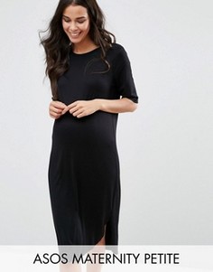 Платье для беременных с асимметричным краем ASOS Maternity PETITE - Черный