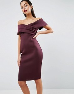 Платье-футляр с открытыми плечами ASOS Premium - Фиолетовый