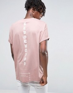 Oversize-футболка с принтом спереди и сзади ASOS - Розовый