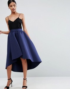 Юбка для выпускного с асимметричной кромкой ASOS Premium - Темно-синий