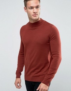Желтовато-красный джемпер с высоким воротом New Look - Коричневый
