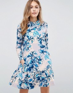 Платье с цветочным принтом и заниженной талией Closet - Мульти