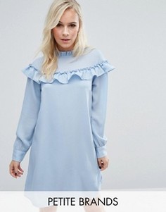 Свободное платье с высоким воротом и оборками Vero Moda Petite - Синий