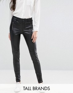 Брюки из искусственной кожи Vero Moda Tall - Черный