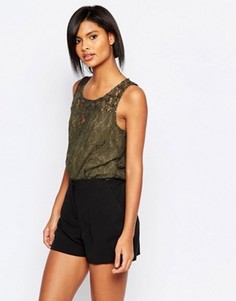 Кружевной топ без рукавов Vila - Зеленый