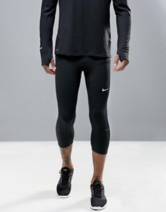 Черные леггинсы длиной 3/4 Nike Running Essential 644254-011 - Черный