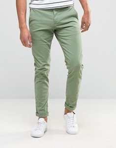 Суперузкие чиносы Selected Homme - Зеленый