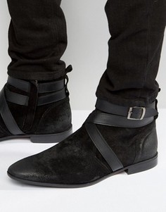 Черные замшевые ботинки челси с эластичными вставками ASOS - Черный