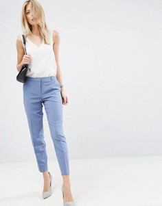 Укороченные креповые брюки-сигареты ASOS - Синий