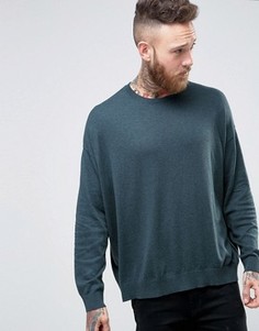 Синий хлопковый oversize-джемпер ASOS - Синий