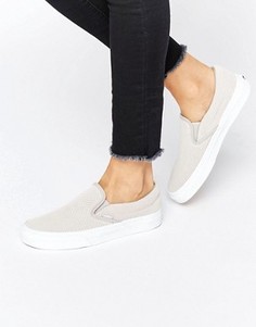 Замшевые кроссовки без застежек Vans - Кремовый
