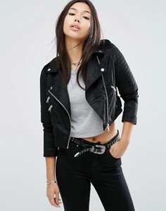 Байкерская куртка из искусственной замши ASOS - Черный