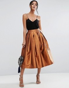 Юбка для выпускного цвета металлик ASOS - Золотой