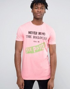 Розовая удлиненная футболка ASOS Sex Pistols - Розовый