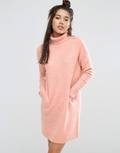 Платье-джемпер с высокой горловиной ASOS LOUNGE - Розовый