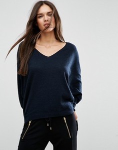 Джемпер-разлетайка с V-образным вырезом ASOS - Темно-синий