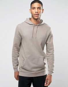 Удлиненный худи бежевого цвета ASOS - Коричневый