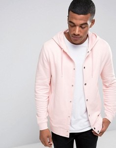Розовое худи с кнопками ASOS - Розовый
