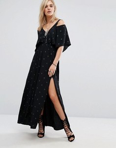 Платье макси с принтом Chandelier - Черный