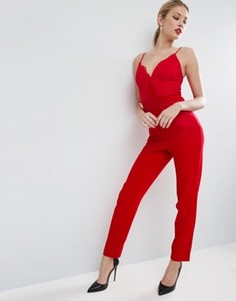 Комбинезон с кружевным топом-корсетом ASOS - Красный