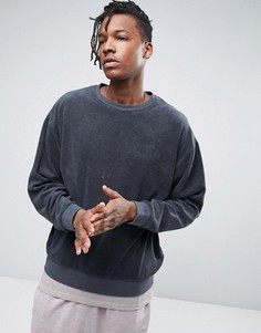 Oversize-свитшот из махровой ткани ASOS - Черный