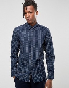 Рубашка узкого кроя с воротником на пуговицах и мелким принтом Produkt - Черный